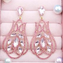 Veyofun Luxury Hollow Rhinestone Crystal Big Drop Earrings Hyperbole Bridal Dangle Earrings Fashion Jewelry for Women Gift New