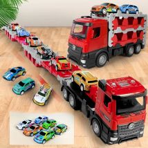 Transporter Truck Folding Track Racing Vehicle Kids Competitive Games Storage Alloy Diecast Mini Car Boy Toy Children Novel Gift