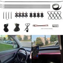 18 in 1 RGB LED Car Atmosphere Light Interior Decoration Acrylic Strip Light By App Control Decorative Ambient Lamp Dashboard