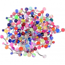 10/20/30PCS Stainless Steel Belly Button Piercing Rings Plastic Ball Belly Bar Mix Lot Navel Pircing Jewelry Pirsing Ombligo
