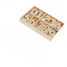 60Pcs Totally Wooden Numbers Wood Embellishments Wooden Numbers for Arts Crafts DIY Decoration Displays