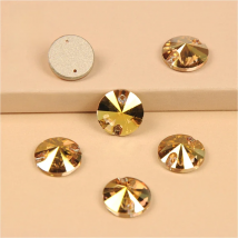 YANRUO 3200 All Sizes Metallic Sunshine Rivoli DIY Crystals Flat Back Sewn Stones Strass Glass Rhinestones For Crafts