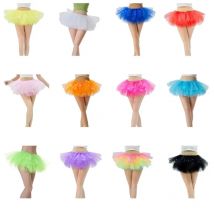 Women 5 Layered Elastic Tutu Skirt Retro Light Up LED Ballet Skirt Stage Performance Costume Hallowen Party Cosplay Photo Props