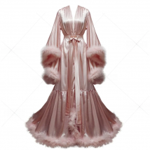 Bathrobe for Women Flare Sleeves Feather Bridal Robe Nightgown Silk Illusion Long Wedding Scarf Dressing Gown Photography Dress