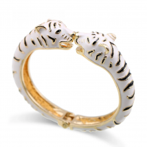 New Animal Leopard Head Cuff Bangle for Women， Gold-plating Enameled Colorful Statement Fashion Bracelet Hands Jewelry