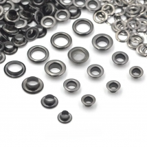 KALASO 100sets Pure Brass Material Gun Black 5mm/6mm/8mm/10mm Grommet Eyelet With Washer Fit Leather DIY Craft Shoes Belt Cap