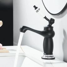 Brass Basin Faucet Modern Single Hole Bathroom Sink Faucet Classic Black Bathroom Mixer Tap Deck Mounted