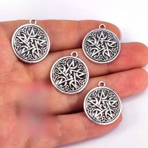 5pcs DIY Crescent Moons Pentacle Pendant charm Wiccan Accessories Fashion Pagan Large Pentagram Witch Witchcraft Gothic Wicca