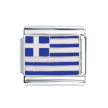 Greece Country Composable links Classic 9mm National flag Italian charm bracelet fit Zoppini