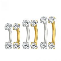1PC Titanium 16G Zircon Eyebrow Curved Barbell Cartilage Helix Rook Earring Labret Banana Piercing Body Jewelry