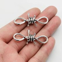 Infinity Love Pendants Antique Silver Plated Barbed Wire Connector Charms DIY Necklace Supplies Jewelry Making Accessories