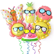 Glasses sun modeling Balloon Party Decoration Photo Props watermelon butterfly pineapple Summer Theme aluminum balloon