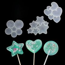 New Lollipop Silicone Mold Star/Round/Heart Shape Chocolate Candy Cake Moulds For Birthday DIY Decorating Tool Baking Accessory