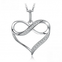 JewelryPalace Infinity Love Knot Heart 925 Sterling Silver Pendant Necklace for Womam Girl Fashion Fine Jewelry Gift No Chain