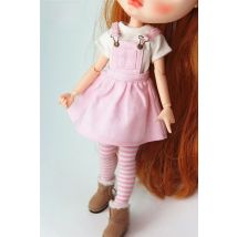 1PCS Blyth Doll Clothes Fashion plaid strap Dress, T-shirt for  Azone OBitsu FR 1/6 Doll