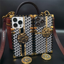 Luxury Glitter Plaid Phone Cover Houndstooth Rose Flower Case For iphone 16 PRO MAX 14 PRO 16E 15 PRO MAX 11 12 13 PRO 16 Plus