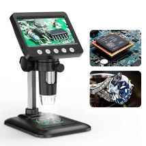 4.3‘’ Digital Microscope 1600X 2MP Coin Microscope Magnifier with 8leds Video Electronic Microscope for Soldering Phone Repair