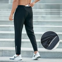 Running Pants Men Sweatpants Sports Joggers Loose Fitness Quick Dry Gym Sportswear Training Tracksuit With Waist Belt Bag Pocket