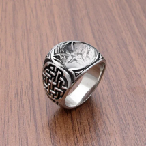 Punk Stainless Steel Silver Color Kolovrat Slavic Symbol of the Sun Ring Stunning Ornament Unique Pagan Jewelry