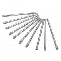 1/8" Diamond Coated Drill Bit Set Hole Saw Core Drills For Glass Marble Tile 50mm Length 3mm