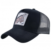 TQMSMY Men Summer Cotton Embroidery Animal Baseball Cap for Women Mesh Donkey Trucker Cap Hats For Men Gorras Casual Caps TDLV
