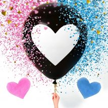 36 Inch Black Gender Reveal Balloons Gender Reveal Balloon Pink Confetti Supplies Boy or Girl Gender Reveal Party Decoration Kit