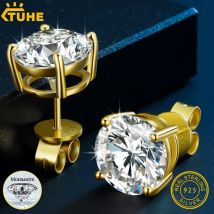 Classic Round Moissanite Earring Top Quality 100% 925 Sterling Silver For Women Men's Jewelry Fashion Earrings Engagement