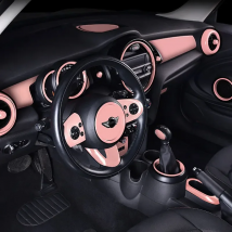 Car Pink Interior Steering Wheel Decorative Shell For MINI Cooper JCW ONE Clubman F54 F55 F56 F57 F60 Car Accessories Sticker