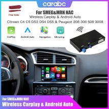 CARABC Wireless Carplay Android Auto passend für Peugeot Citroen SMEG + Picasso C4 C5 DS4 DS3 308 508 208 3008 AirPlay-Modul