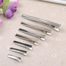 50 Pcs Silver Flat Metal Single Prong Alligator Hair Clips Barrette For Bows DIY Accessories Hairpins 32mm/35mm/40mm/45mm