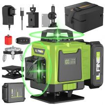 Livello laser 4D a 16 linee 12 linee Livello 3D 360 °   Raggi laser verdi super potenti incrociati