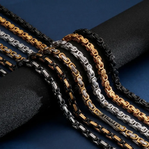 4/5/6/8mm Width Royal Box Chain Necklace For Men Male Stainless Steel Long Necklace Personalise Jewelry Boyfriend Gift