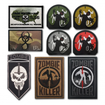 Zombie 3D PVC Hunter morale chapter creative embroidery patch Hook Loop armband outdoor DIY backpack Tactical Sticker