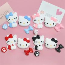 Cute Hello Kitty KT Cat PVC Soft Rubber Shoe Accessories Sanrio DIY Shoe Accessories Butterfly Knot Shoes Flower