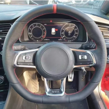 DIY Car Steering Wheel Cover Black Artificial Leather For Volkswagen VW Golf 7 GTI Golf R MK7 VW Polo GTI Scirocco 2015 2016