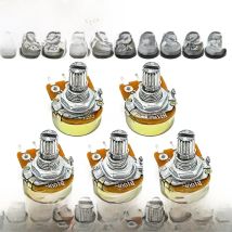 5 Sets WH148 1K 10K 20K 50K 100K 500K Ohm 15mm 3 Pin Linear Taper Rotary Potentiometer Resistor For Arduino With AD2 White Knobs