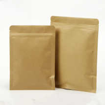 100PCS Flat Kraft Paper Ziplock Gift Packaging Bag DIY Cocoa Matcha Spice Green Tea Powder Ground Sugar Coffee Storage Pouches
