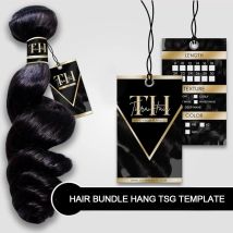 Hair Boutique Hang Tags Accept custom Minimalist hair extension business tag for hair packaging Printable aftercare loyalty card