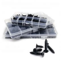 1 Kit Black Steel Cross Phillips Flat Countersunk Head Self-tapping Wood Screw Mix M1 M1.2 M1.4 M1.7 M2 M2.6M3 M4 Assortment Set