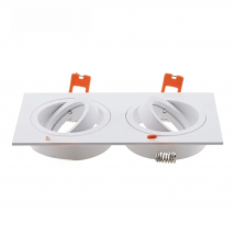 2020 Hot Sale Square Aluminum Double Heads LED Downlight Light Holder GU10 Fitting Fixture Frame Spot Light Bracket For MR16