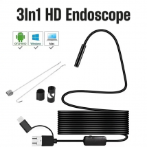 8mm Endoscope Camera 720P HD USB Endoscope With 8 LED 1/2/5/10M Flexible Cable Waterproof Inspection Borescope for Android PC