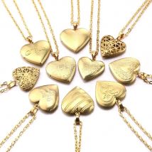 Fashion Family Photo Locket Pendant Bronze Amulet Necklace Retro Women's Nostalgic Jewelry Pet Photo Pendant Gift Wholesale