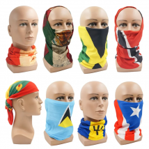 Canada/Mexico/Caribbean Countries Flags Bandana Neck Gaiter Seamless Outdoor Tube Face Scarf Windproof Headwear Unisex Headwrap