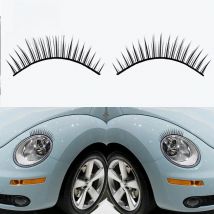 EARLFAMILY Auto Car Sticker for Single Eyelash Personality Decals Cool Waterproof Fake Lash Car Light Assessoires Decoration