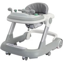 2 in 1 Baby Walker, Toddler Baby Push Walker with Removable Feeding Tray and Music Tray(Without Battery), Foldable Walker