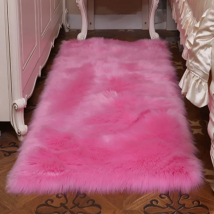 pink color Faux Sheepskin Chair Cover 17 Colors Warm Hairy Wool Carpet Seat Pad long Skin Fur Plain Fluffy Area Rugs Washable
