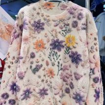 High-end Luxury Style Sparkle Diamonds Women's Sweater Knitted Pullover Autumn Winter Knitwear Tops Woman Clothes