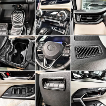 For LHD Toyota RAV4 XA50 2021 2022 2023  2024 Special Carbon Fiber Texture Interior Center Control Gear Decoration Accessories
