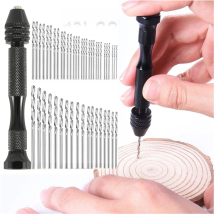 49pcs 0.2-3.4mm Hand Drill Set Mini Aluminum Hand Drill Bit Jewelry Craft Hand Manual Drill Woodworking Tools Drill Bit Dropship