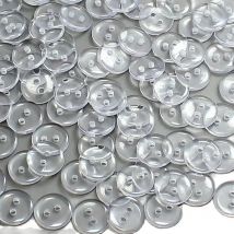 100pcs 12-20L 2holes Transparent Buttons Sewing Polyester Washer Shirt Button for Handmade DIY Kid Doll Clothes Accessories